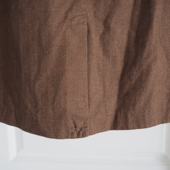 Dark Academia LL Bean Vintage Brown Women's Skirt Sz 4 Petite 100% Cotton - Picture 2 of 10